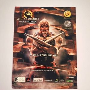 Mortal Kombat "It Will Konsume You" PlayStation 2 Print Ad 2004 Maxim 8.5" x 11"
